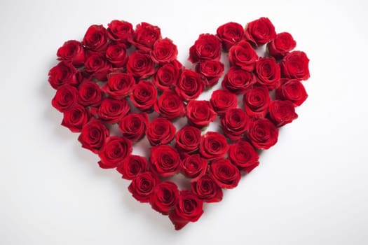 Heart with red roses. Love day. Generate Ai