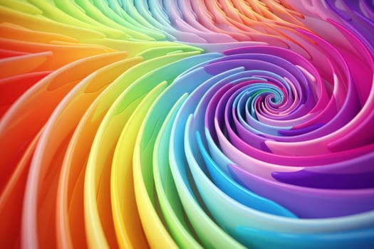 Hypnotic multicolored spiral. Decoration shape. Generate Ai
