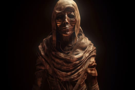 Ancient mummy. Scary zombie party. Generate Ai