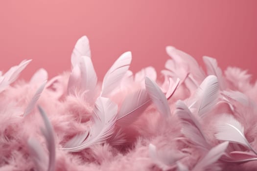 Pink feathers. Soft layot beauty. Generate Ai