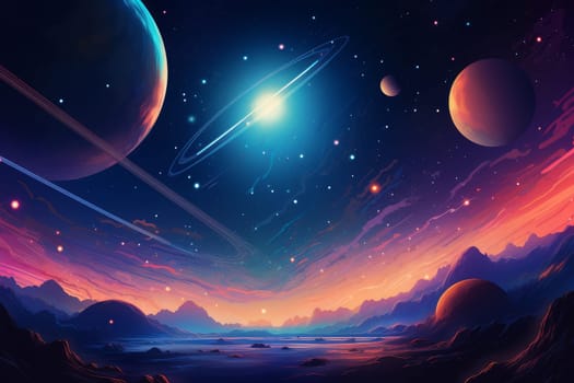 Space wallpaper scifi. Abstract universe. Generate Ai
