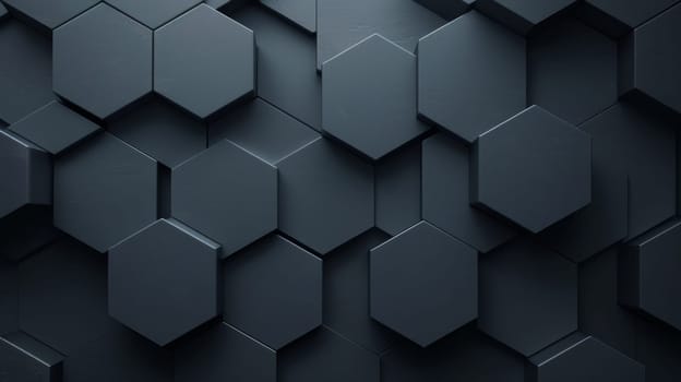 A black background with hexagons on it