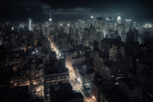 City night landscape. Modern view. Generate Ai