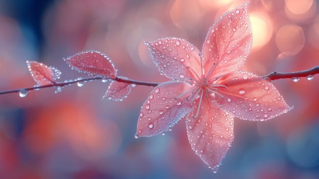 A close up of a flower with water droplets on it