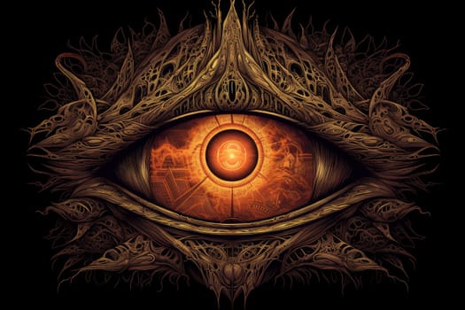 Eye of sauron lord. Ancient total view. Generate Ai