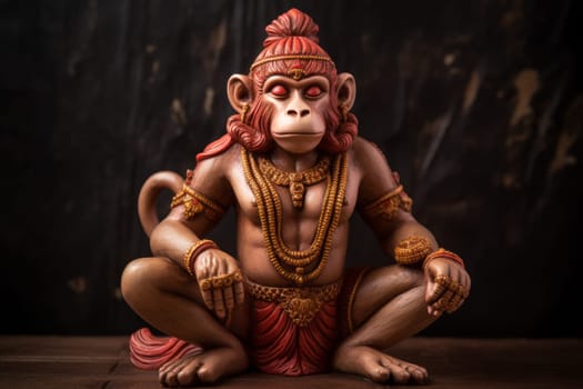 Hanuman monkey god statue. Asia travel. Generate Ai