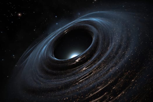 Space black hole spiral. Digital cosmos. Generate Ai