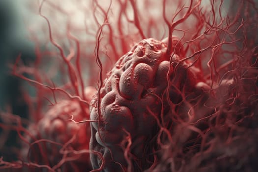 Blood vessels human brain. Medicine science. Generate Ai