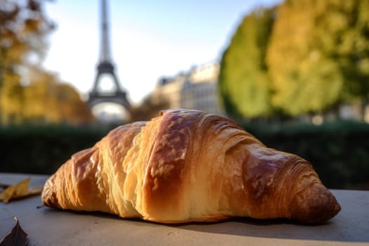 Paris croissant. France pastry food. Generate Ai