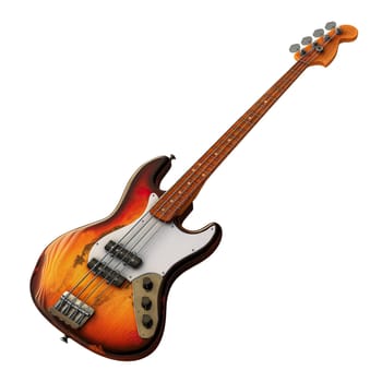 Yellow bass guitar musical instrument ai generated image