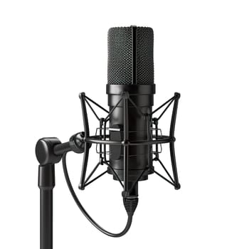 Black studio broadcast microphone ai generated image