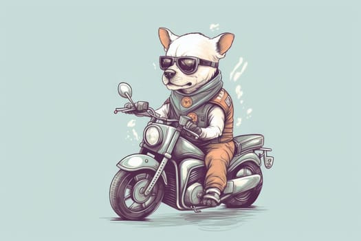 Jack russell dog bike. Summer biker. Generate Ai