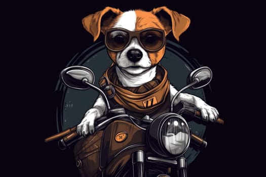 Jack russell dog bike pet. Urban delivery. Generate Ai