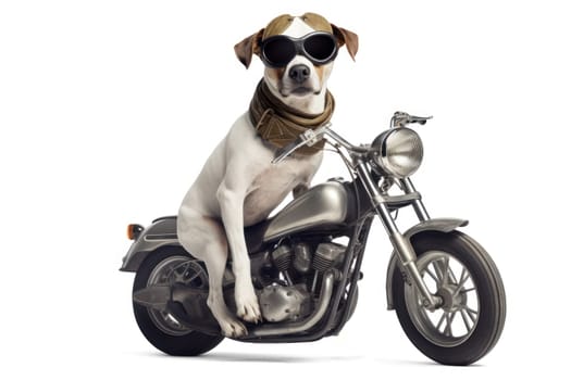 Jack russell dog bike hipster. Funny driver. Generate Ai