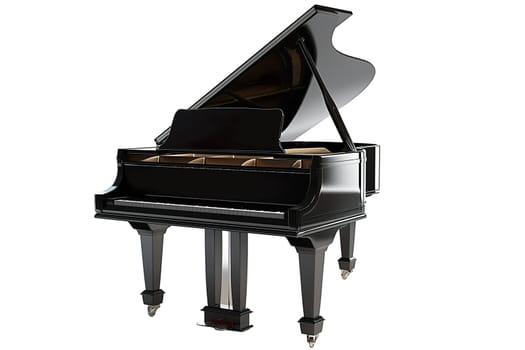 Black grand piano musical instrument ai generated image