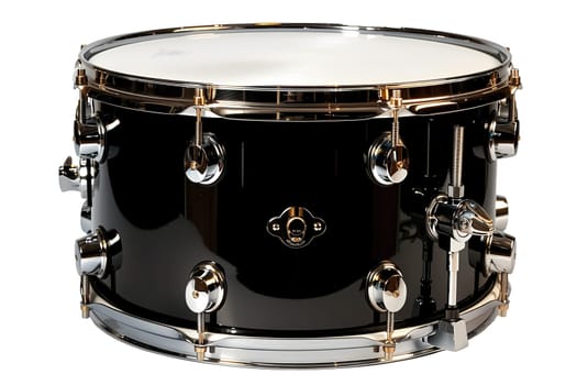 Drum snare with chrome elements and black body ai generated image