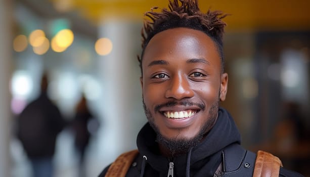 Portrait of a young African American guy. High quality photo