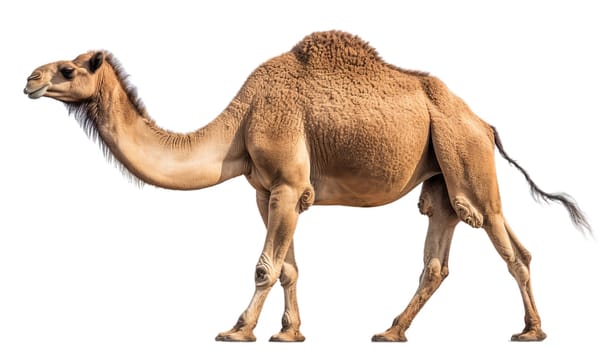 a camel that is walking in front with alpha channel in 4k