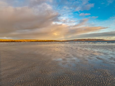 Beautiful rainbow at Portnoo Narin beach in County Donegal - Ireland