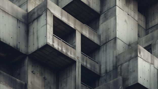 Neo brutalism architecture background. Neural network generated image. Not based on any actual scene or pattern.