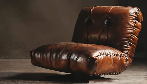 Vintage leather chair. Generative AI. High quality photo