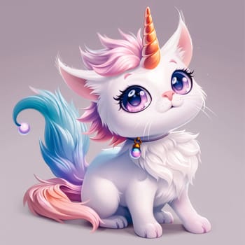 The cute and magic cat unicorn