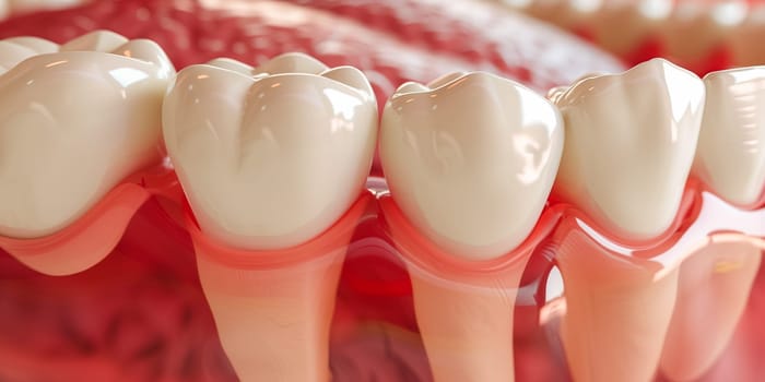 Close up of healthy teeth. Medically accurate 3D illustration of dental concept. 3D rendering
