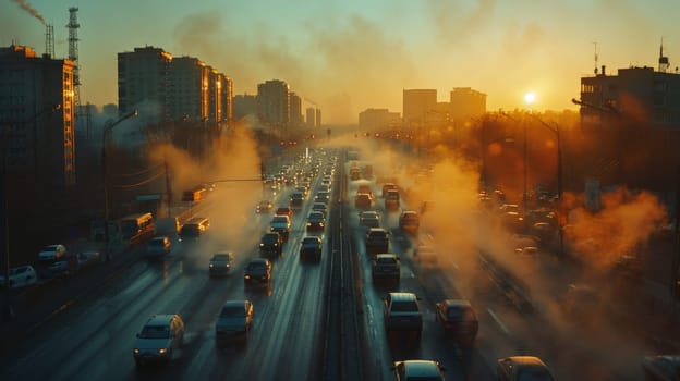 combustion fumes coming out of car exhaust pipe, exhaust fumes come out of the car on the road.