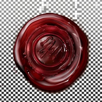 Elegant Red Wax Seal Stamp Isolated on White Background. Generative ai.