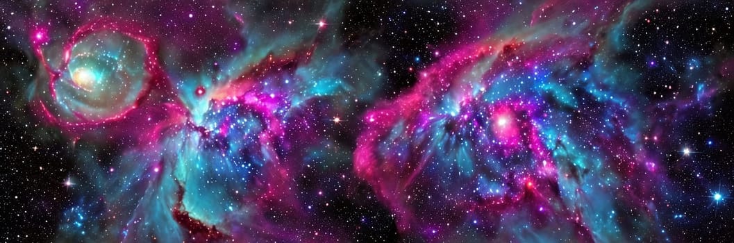 Behold the mesmerizing Cosmic Nebula, a cosmic masterpiece of vibrant colors and swirling gases. It embodies the celestial birthplace of stars, capturing the awe-inspiring beauty of the universe. Generative AI.