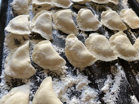 Dumplings made from dough with the potato filling