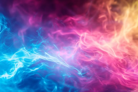 Colorful gradient bright and vibrant electric power discharges wallpaper and background. Neural network generated image. Not based on any actual scene or pattern.