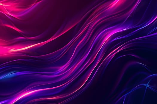 Abstract colorful gradient wavy energy flow on black background. Neural network generated image. Not based on any actual scene or pattern.