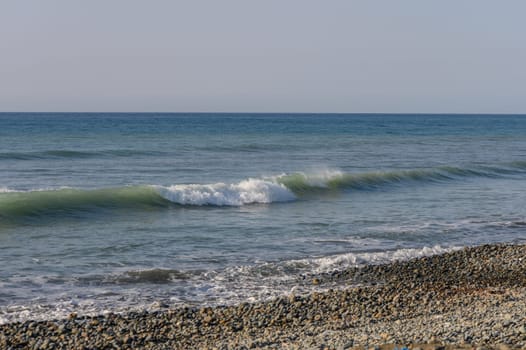 evening on the Mediterranean sea beach waves 14