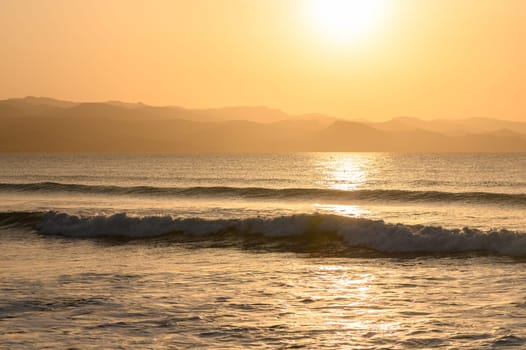 evening on the Mediterranean sea beach waves 1