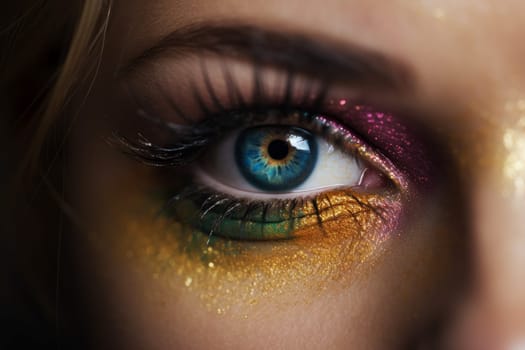 Eye makeup art. Woman model. Generate Ai