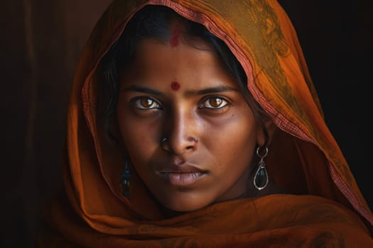 Indian woman portrait model. Skincare india. Fictional person. Generate Ai