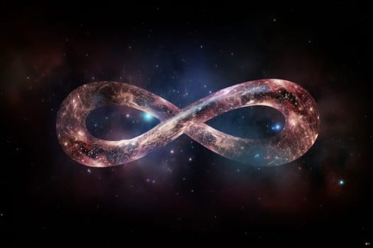 Infinity sign universe. Galaxy sky. Generate Ai