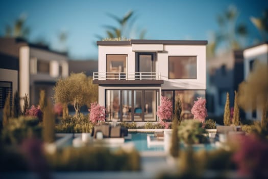 Miniature model villa. Creative small toy. Generate Ai