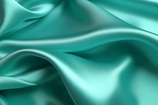 Green blue satin color. Curtain textile. Generate Ai