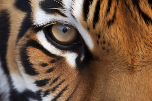 Tiger nose closeup eye. Carnivore cat. Generate Ai