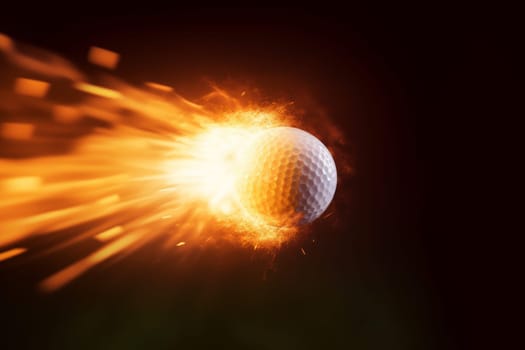 Golf ball fire flame. Summer equipment. Generate Ai