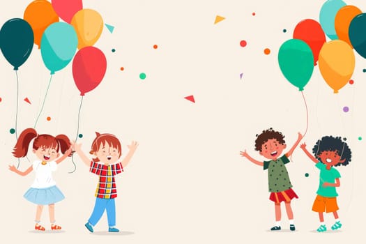 children's day concept on web background. Generative AI.