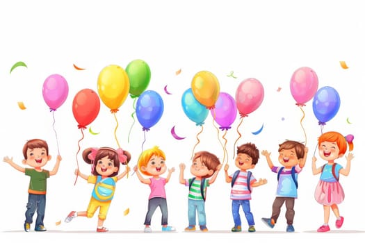 children's day concept on web background. Generative AI.