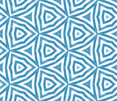 Mosaic seamless pattern. Blue symmetrical kaleidoscope background. Textile ready modern print, swimwear fabric, wallpaper, wrapping. Retro mosaic seamless design.