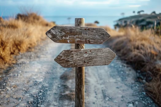 Choosing between two distinct paths, leading to different outcomes and destinations. ai generated