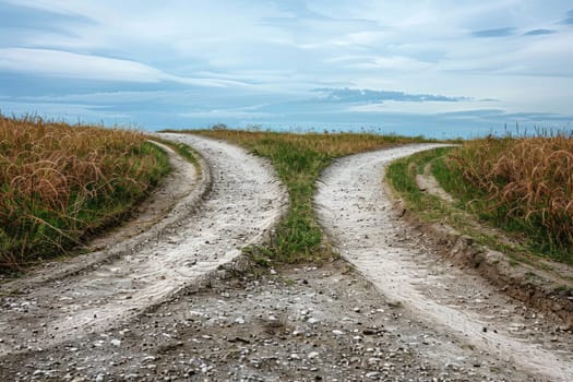 Choosing between two distinct paths, leading to different outcomes and destinations. ai generated