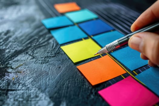 concept that expresses a checklist using post it. ai generated