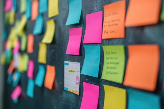 concept that expresses a checklist using post it. ai generated