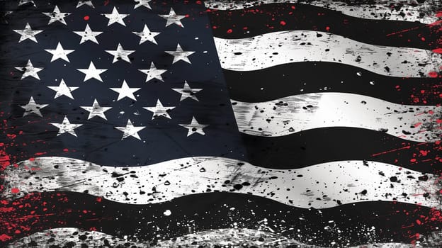 usa flag poster texture in 3d illustration.